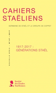 Couverture Cahiers Staëliens 67
